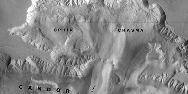 Section of an image map for Candor and Ophir Chasmata