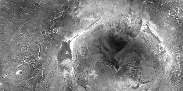 THEMIS nighttime infrared mosaic of Gale crater, landing site of the Mars Science Laboratory rover