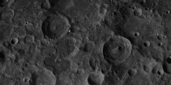 A closeup of the lunar surface