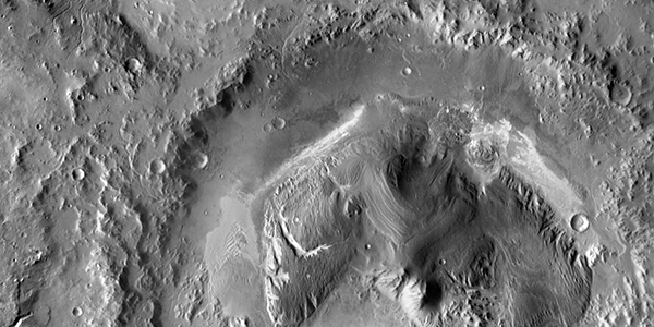 THEMIS daytime infrared mosaic of Gale crater, landing site of the Mars Science Laboratory rover