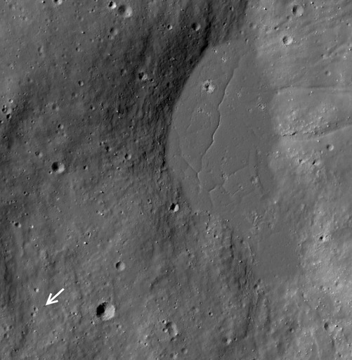 Moon Lunar Reconnaissance Orbiter Surveyor 7 (arrow) at Tycho Crater Lake thumbnail