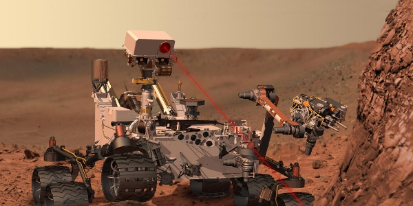 Artist's rendition of the Curiosity rover.