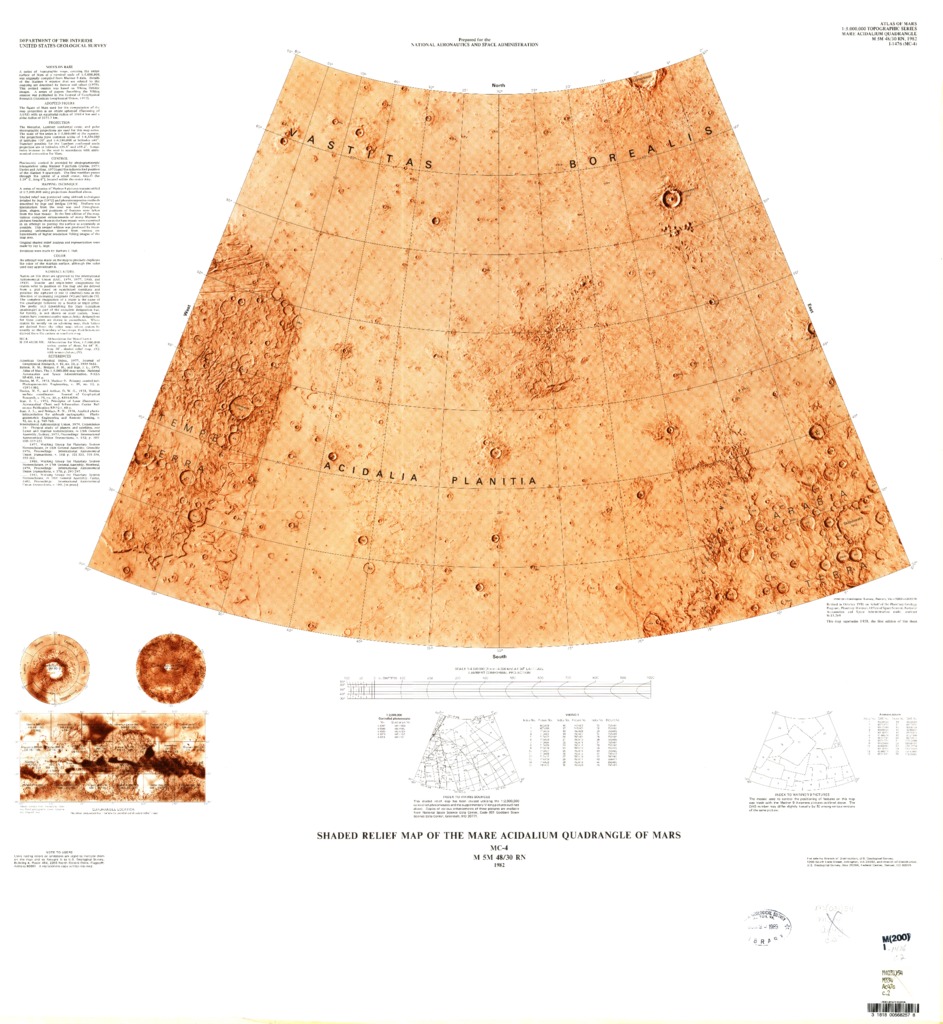 Astropedia - Mars Shaded Relief Map of the Mare Acidalium Quadrangle