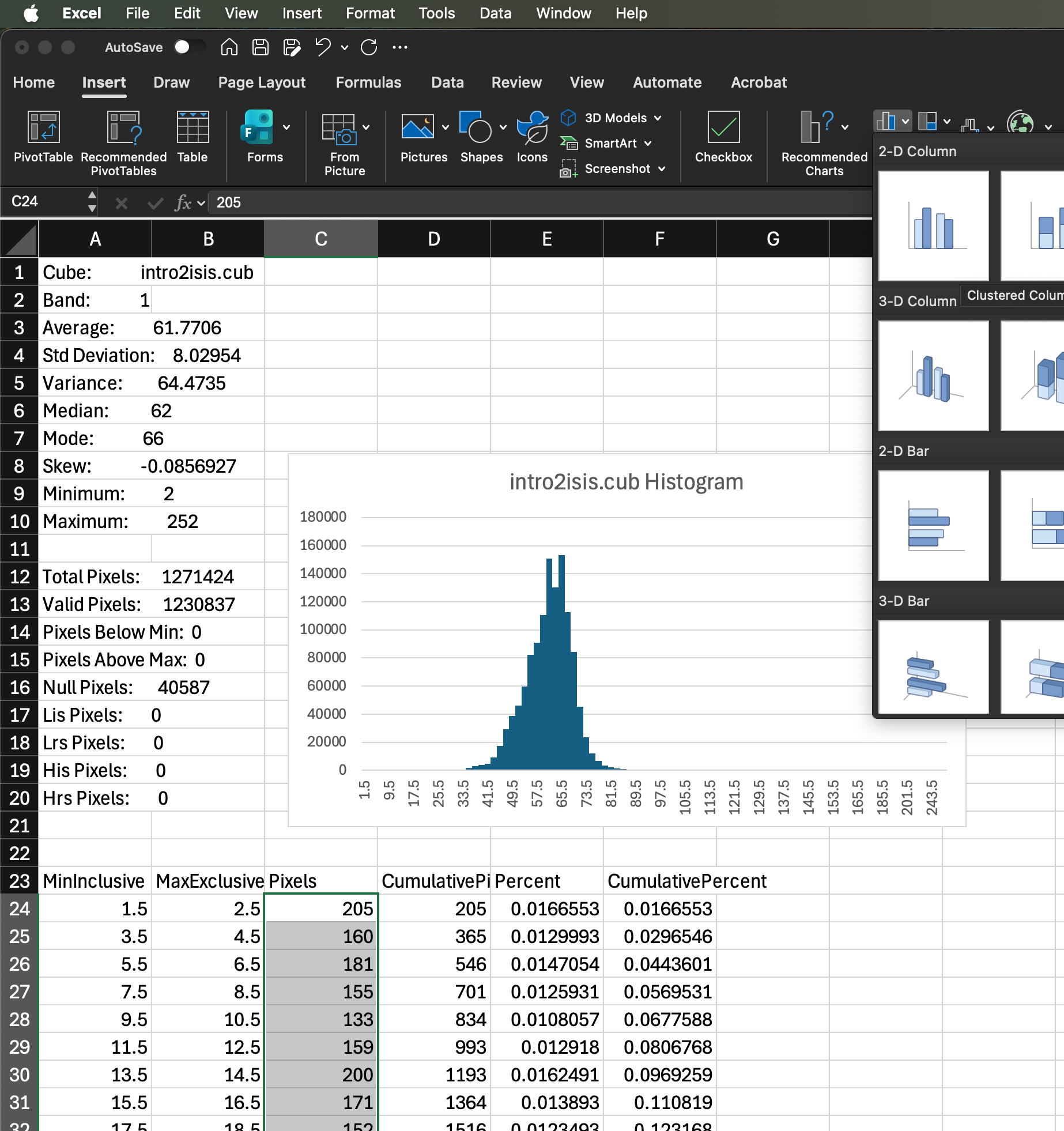 Histogram in Excel