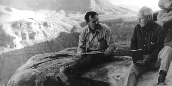 Gene Shoemaker, founder of the Astrogeology Team, at the Grand Canyon